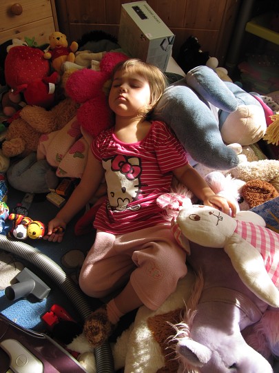 Uprostřed náročného úklidu 